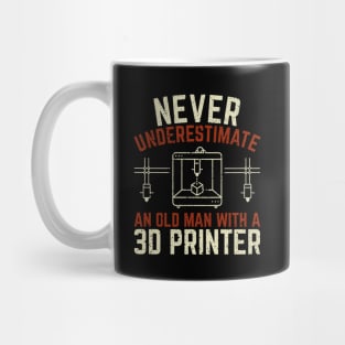 Old Man 3D Printer Printing Mug